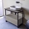 Console Sink Vanity With Ceramic Vessel Sink and Grey Oak Drawer, 35